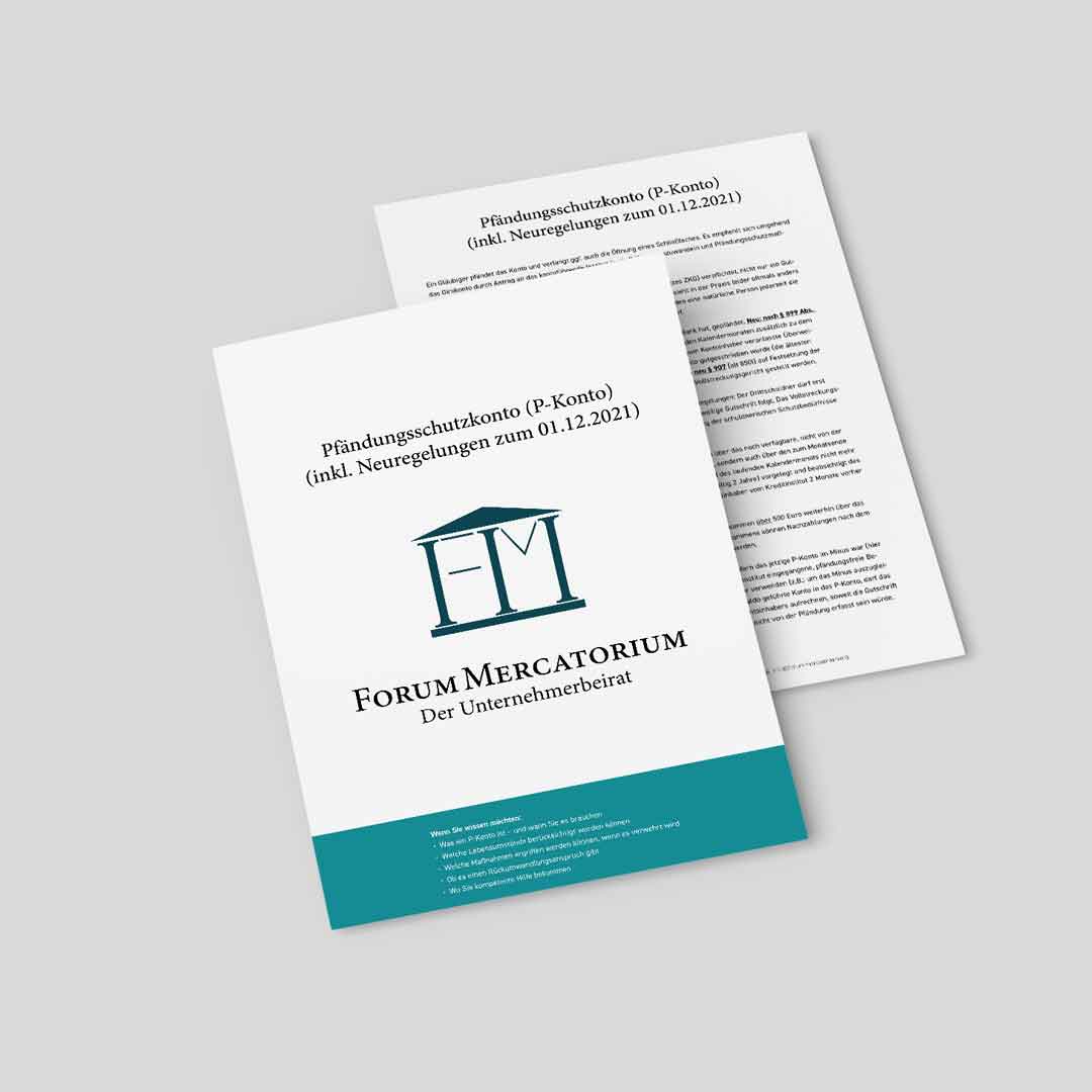 PDF-Download zum Thema Pfändungsschutzkonto (P-Konto) ab 01.12.2021 und Kontopfändung Finanzamt